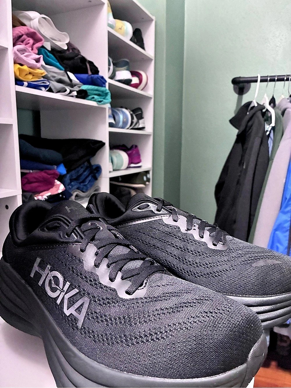 HOKA Bondi 8 Men’s 10.5 X-Wide 4E Black Black Running Walking Shoes like new